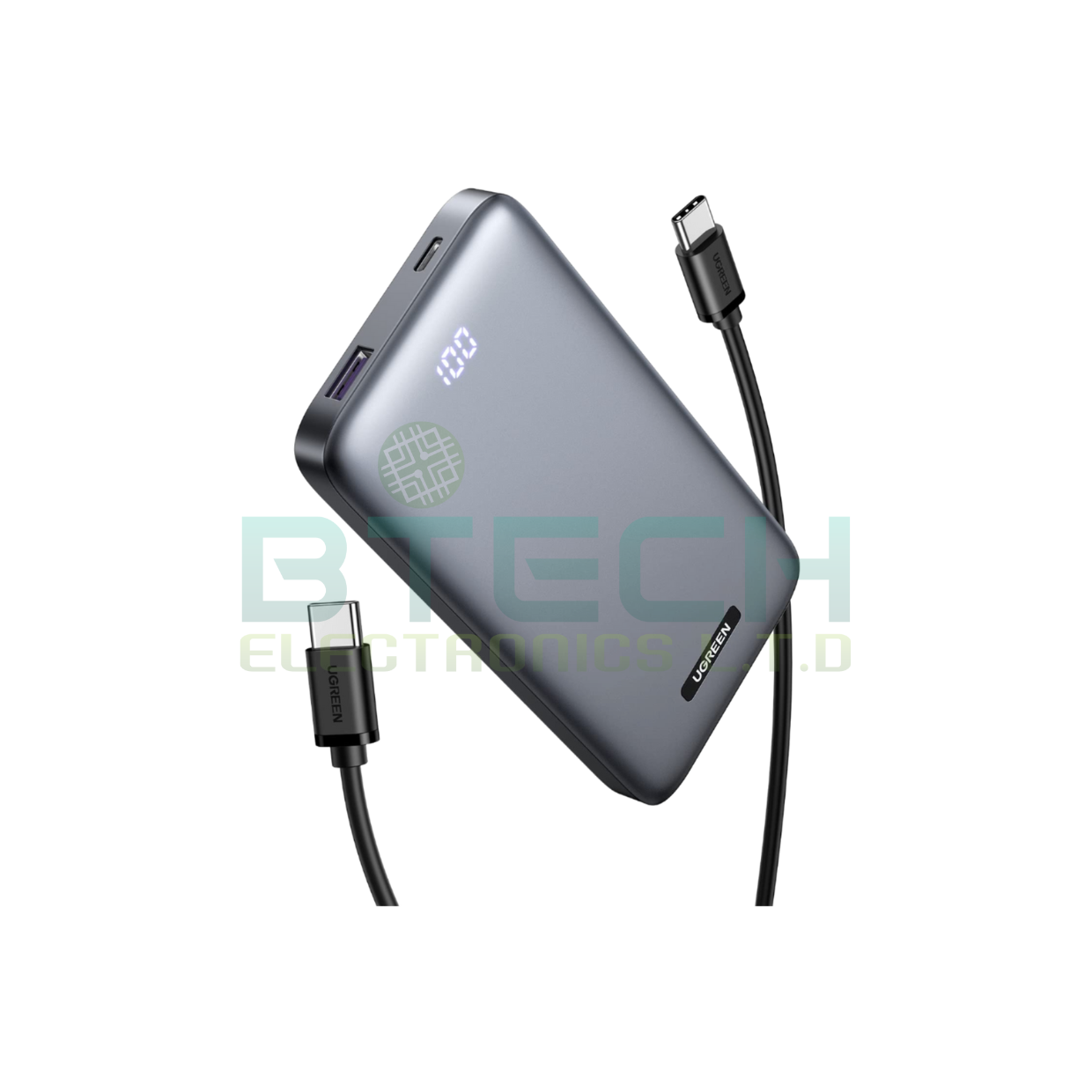 סוללת גיבוי 10000mAh USB A + USB C Power Bank שחור Ugreen 1Y – תמונה 2