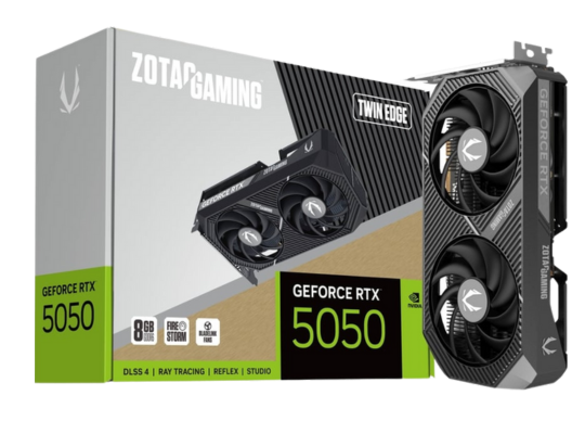 כרטיס מסך ZOTAC NVIDIA GeForce RTX 5050 TWIN 8GB GDDR6