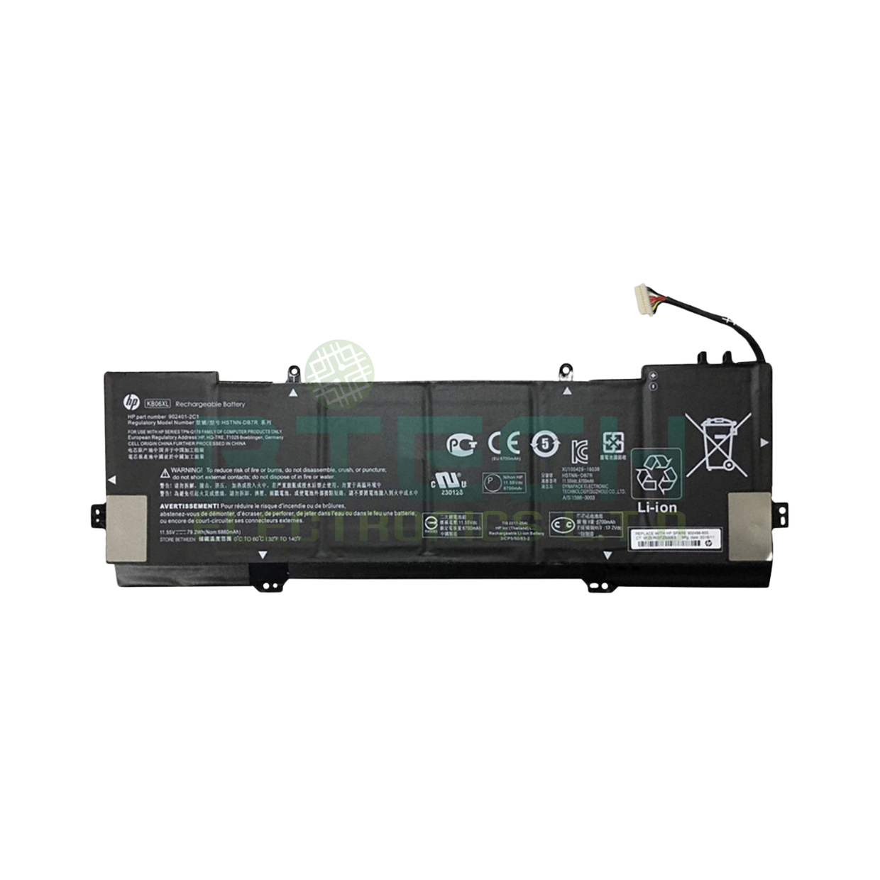 סוללה למחשב לסדרה HP Spectre X360 15-Bl000na 11.55V 79.2Wh