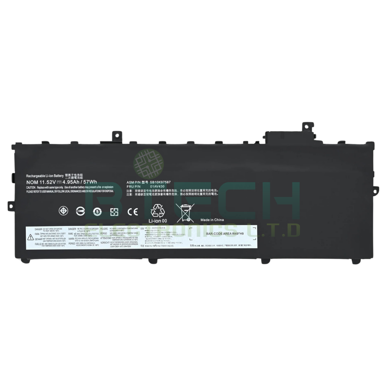 סוללה מקורית למחשב Lenovo ThinkPad X1 Carbon 11.52V Gen6