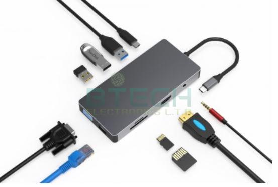 תחנת עגינה ומתאם USB3.1 TYPE C למגוון חיבורים עד 60W – תמונה 2