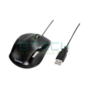 עכבר חוטי בצבע שחור HAMA פשוט 134914 חיישן אופטי 3 לחצנים אופטיים