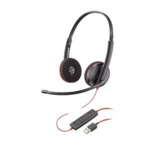 אוזניות חוטיות ל-2 אוזניים עם מיקרופון Poly Blackwire C3220 USB-A