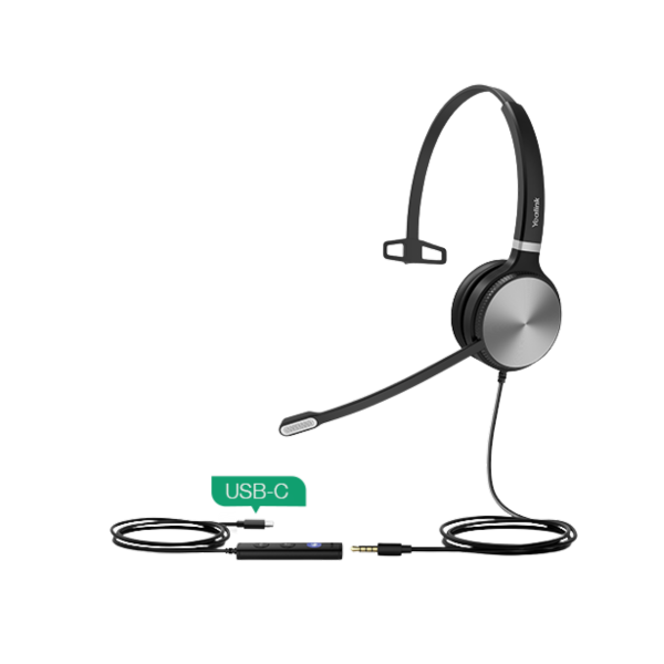 אוזניות חוטיות לאוזן אחת עם מיקרופון Yealink UH36 USB-C