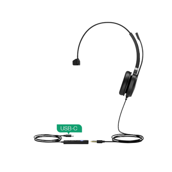 אוזניות חוטיות לאוזן אחת עם מיקרופון Yealink UH36 USB-C – תמונה 2