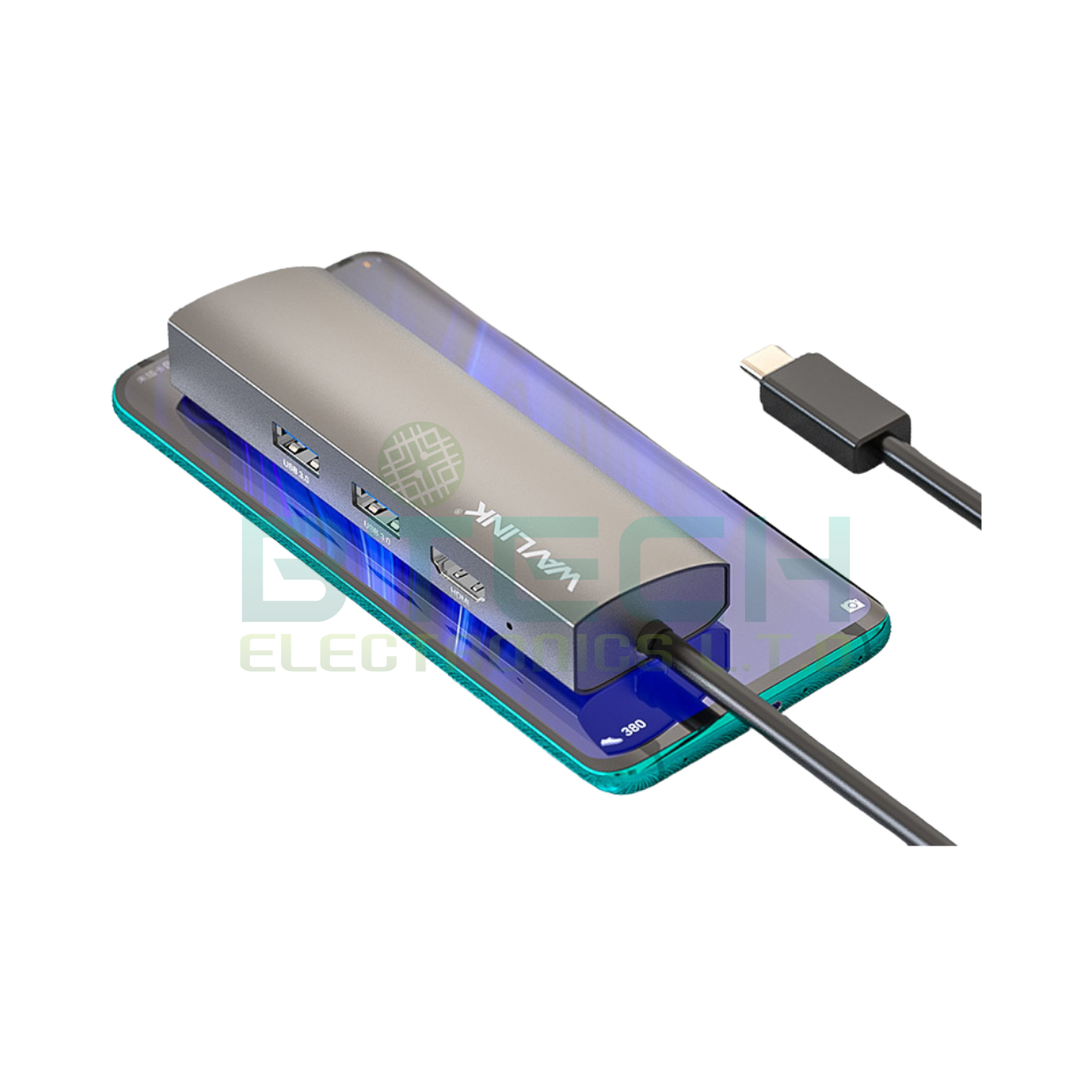 מפצל Wavlink 2xUSB-A | 1xHDMI | 1xRJ45 10/100/1000 Gigabit 1Y – תמונה 2