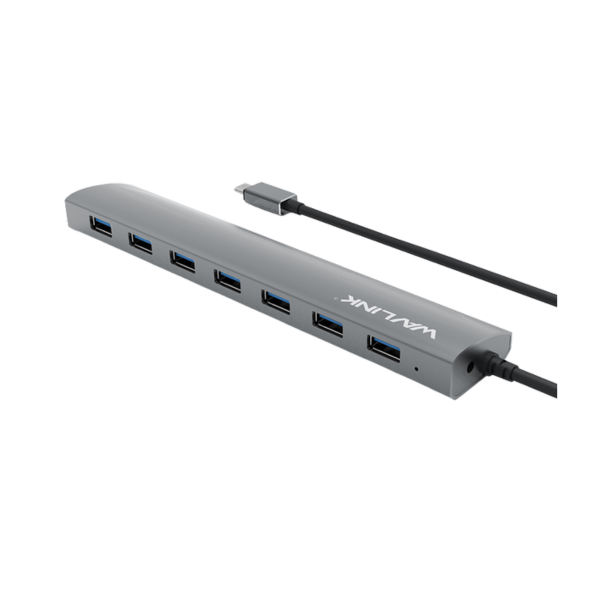 מפצל Wavlink UH3074C USB-C to USB3.0 7 Port Aluminum HUB