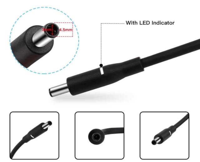 מטען מקורי למחשב נייד Dell 130W 4.5X3.0mm – תמונה 2