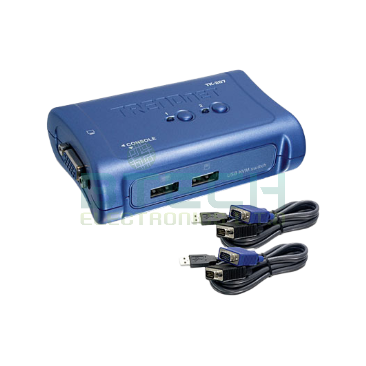 ממתג 2 פורטים TRENDnet 2 Port USB VGA KVM Switch TK-207K – תמונה 4