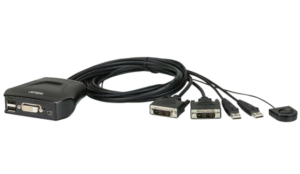 כבל KVM ל-2 מחשבים Aten CS22D DVI/USB