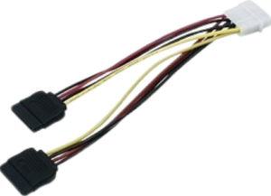 כבל כוח 2xSATA - MOLEX באורך 15 ס"מ