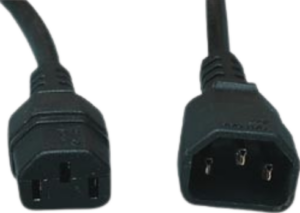 כבל כוח מאריך זכר לנקבה (C13-C14) תיקני באורך 3 מטר