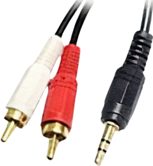 כבל PL סטריאו זכר - 2xRCA זכר מוזהב באורך 5 מטר