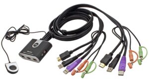 כבל KVM ל-2 מחשבים Aten CS692 HDMI/USB