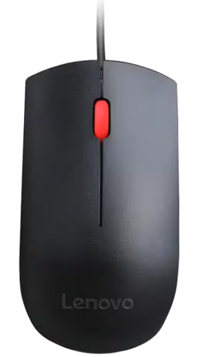 עכבר חוטי אופטי שחור Lenovo Essential USB 1600DPI