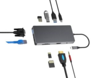 תחנת עגינה ומתאם USB3.1 TYPE C למגוון חיבורים עד 60W