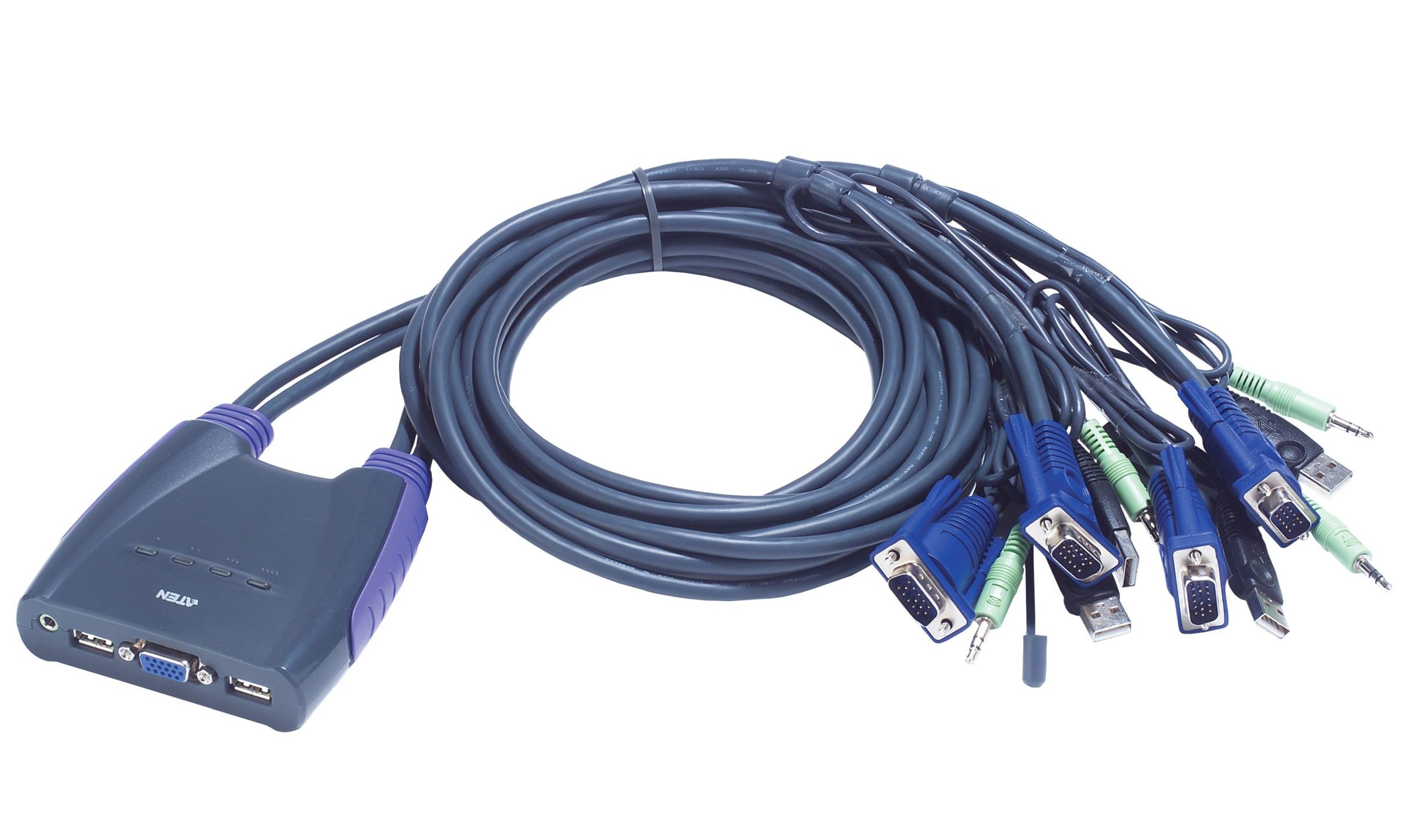 כבל KVM ל-4 מחשבים Aten CS64US VGA/USB