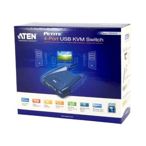 כבל KVM ל-4 מחשבים Aten CS64US VGA/USB – תמונה 2
