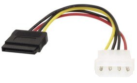 כבל כוח סטנדרטי SATA - MOLEX באורך 15 ס"מ