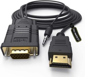 כבל ממיר HDMI TO VGA+AUDIO באורך 1.8 מ'