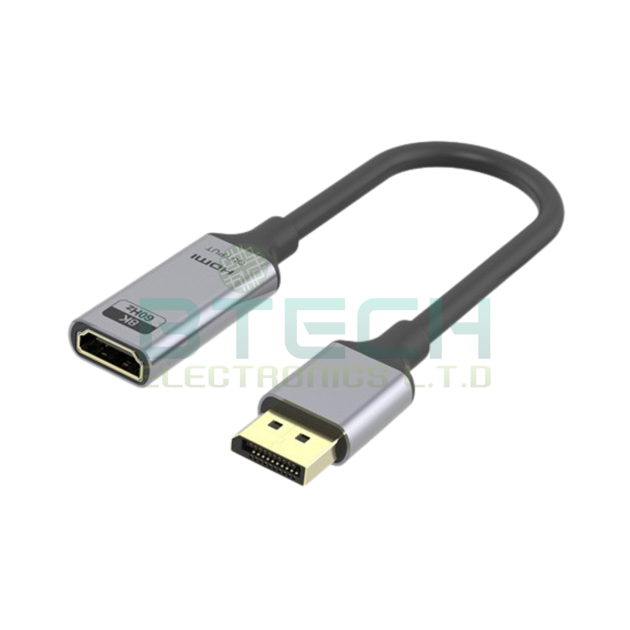 כבל מתאם אקטיבי DISPLAYPORT ל-HDMI נקבה, תומך 4K@144HZ 8K