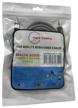 כבל אודיו 3.5 סטריאו ז-ז, אורך 1.8 מ' TopX